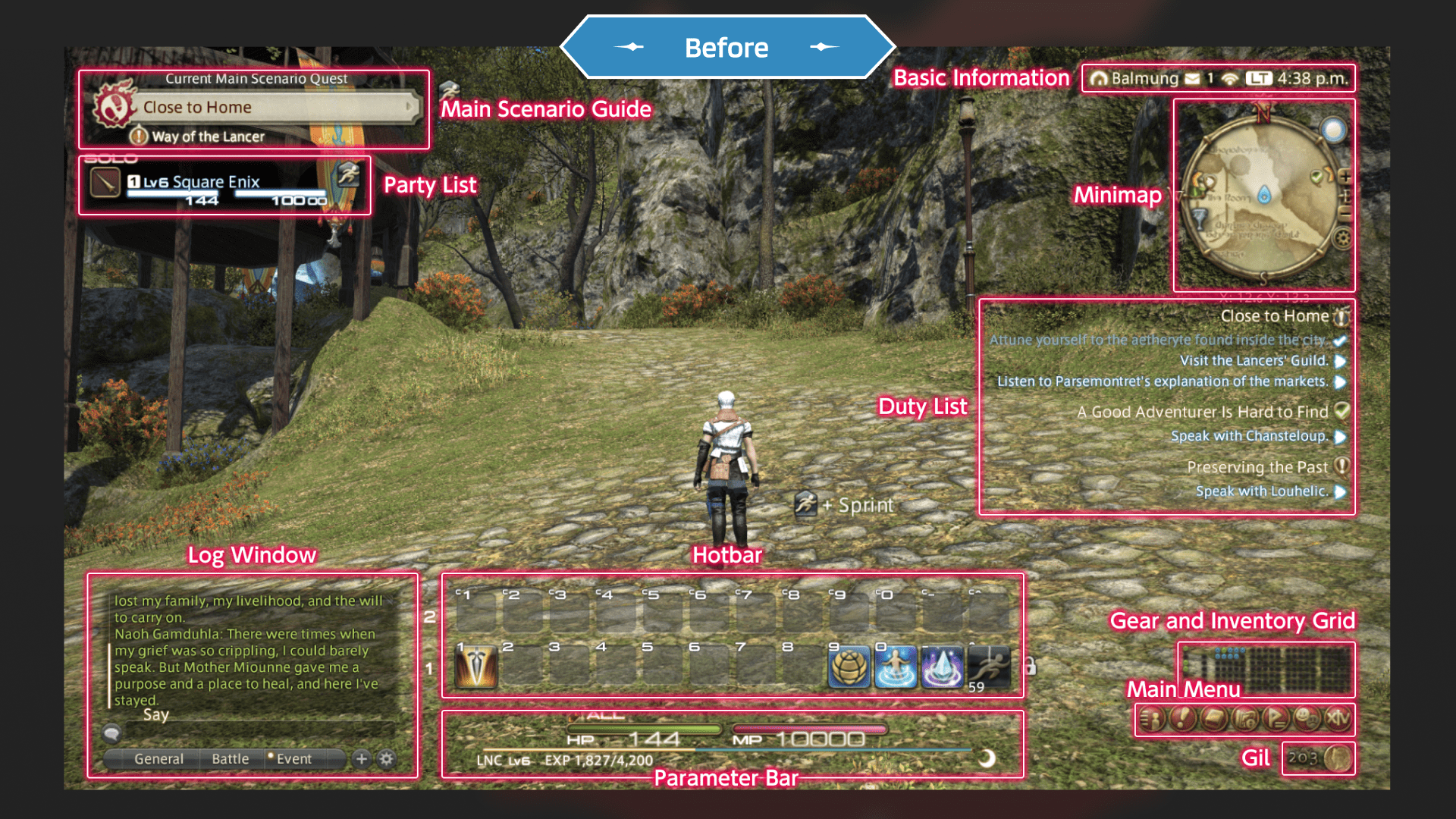 Before — original HUD