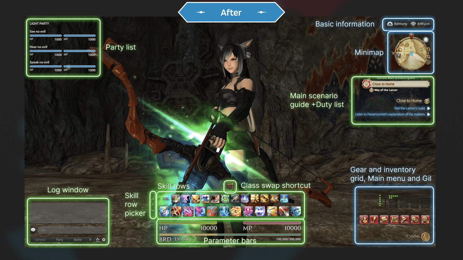 After — redesigned HUD