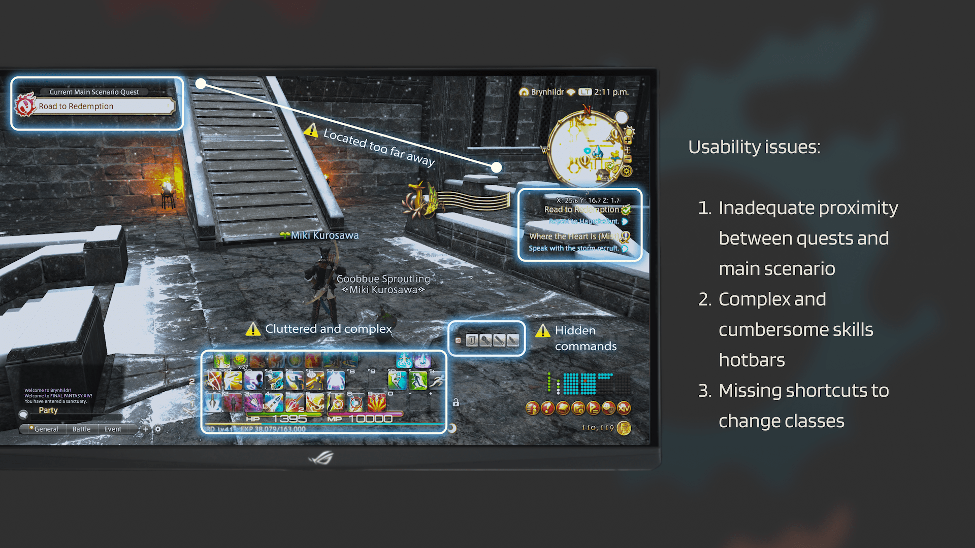 Original HUD — annotated